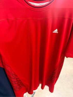 adidas Red Short Sleeve ClimaCool Athletic Tee